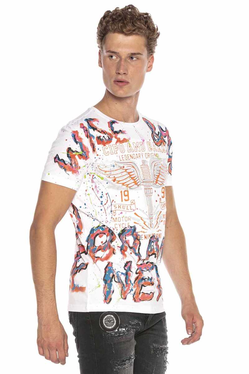Camiseta para hombres CT595 en diseño de pintura de mano de moda