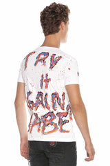 Camiseta para hombres CT595 en diseño de pintura de mano de moda