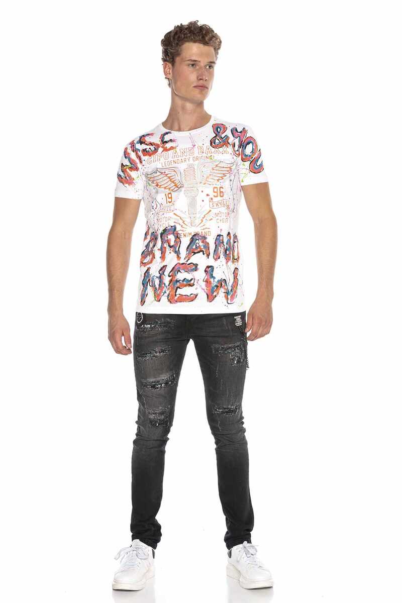 Camiseta para hombres CT595 en diseño de pintura de mano de moda