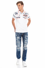 CT603 Men's polo shirt with trendy print