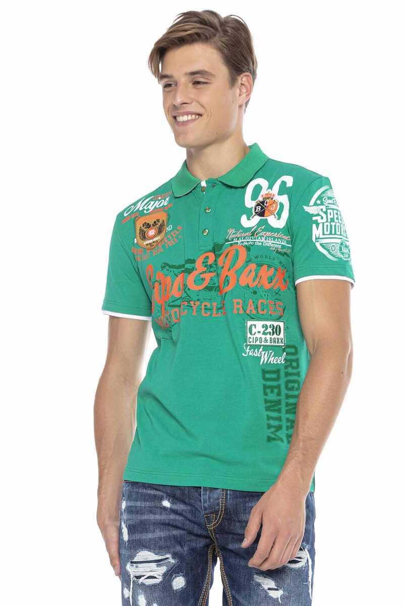 CT604 Polo da Uomo con Stampe Casual