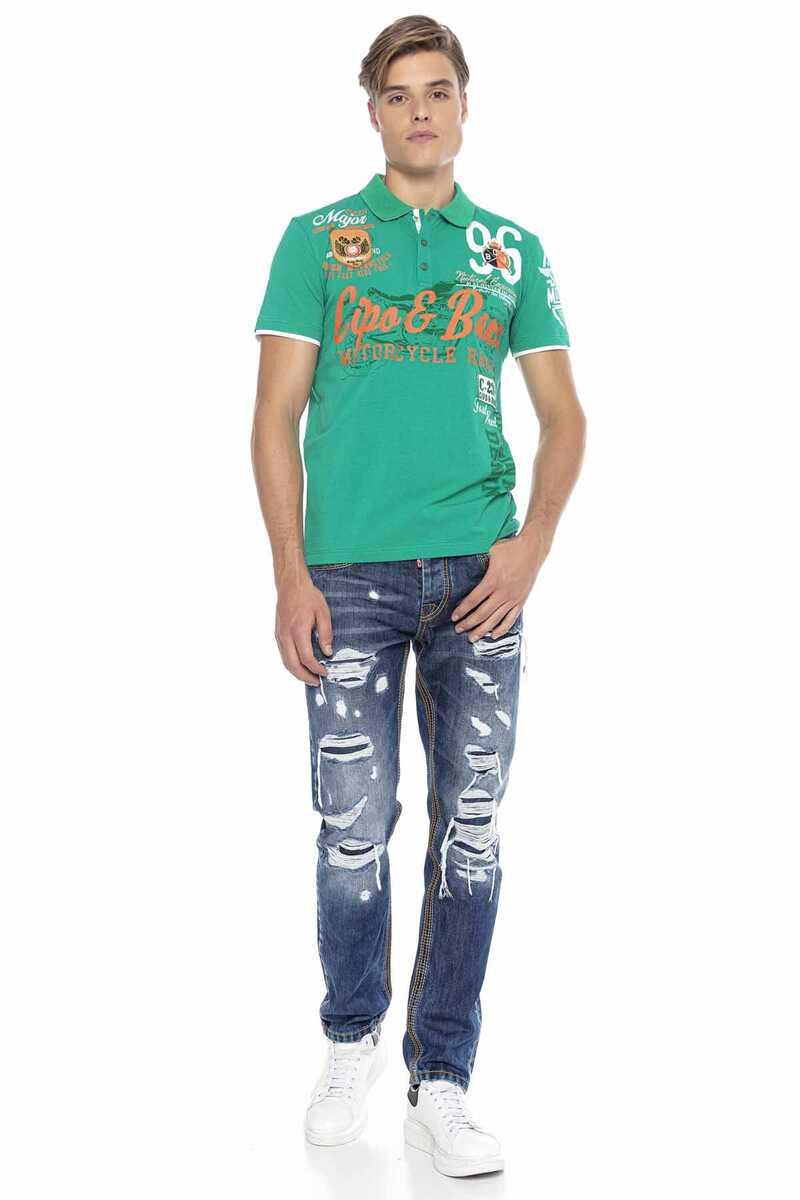 CT604 Heren Polo-Shirt met Casual Prints
