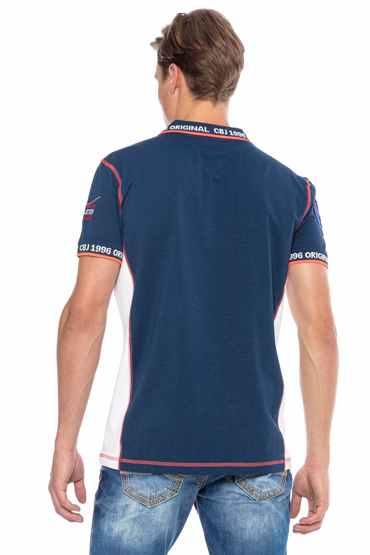 CT605 Polo avec des coutures contrastées tendance