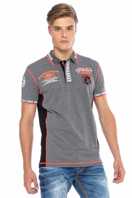 CT605 Herren Poloshirt mit trendigen Kontrastnähten