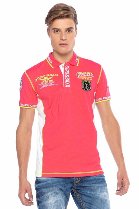 CT605 Herren Poloshirt mit trendigen Kontrastnähten