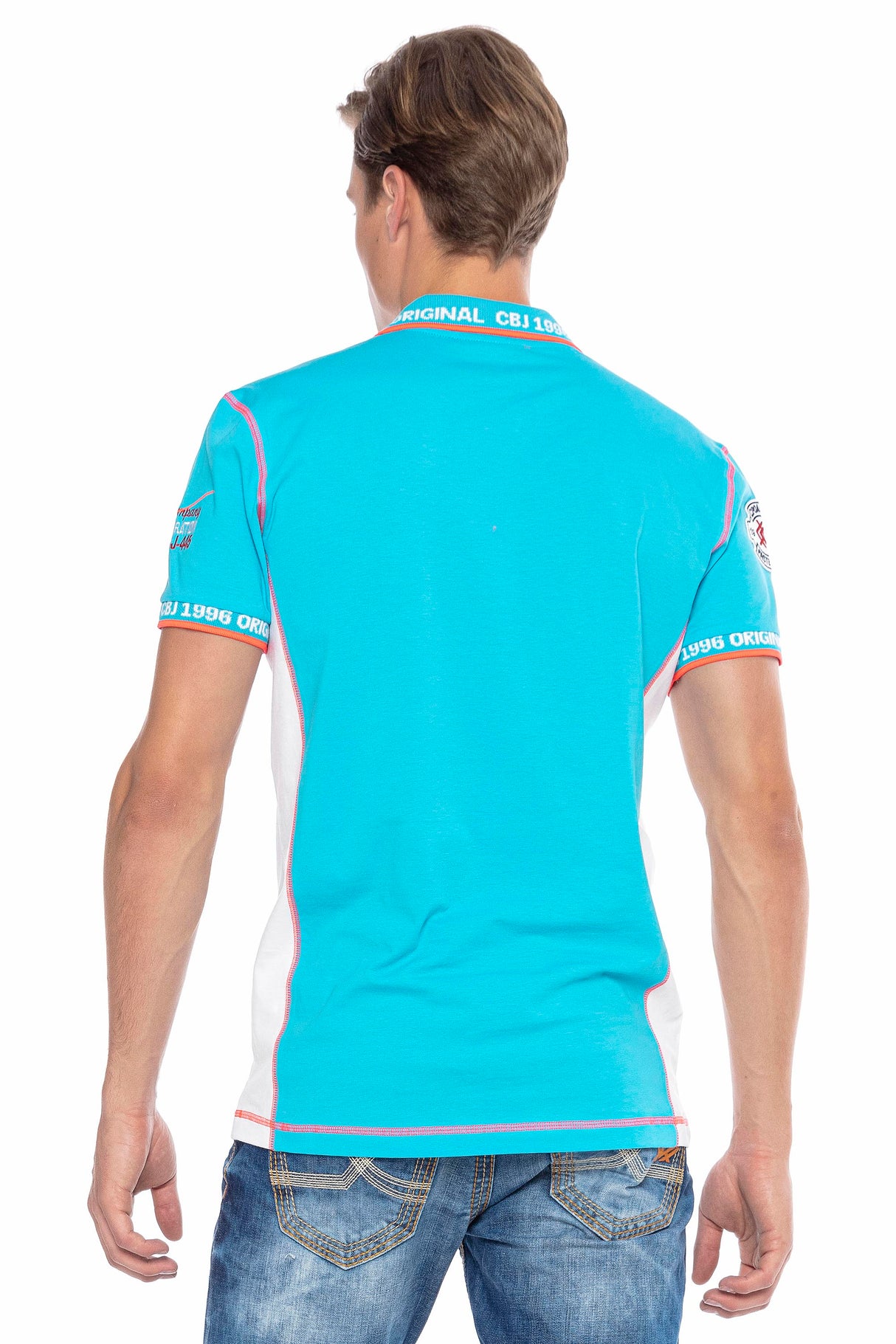 CT605 Polo avec des coutures contrastées tendance