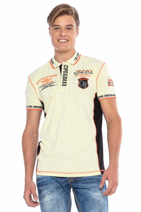CT605 Herren Poloshirt mit trendigen Kontrastnähten