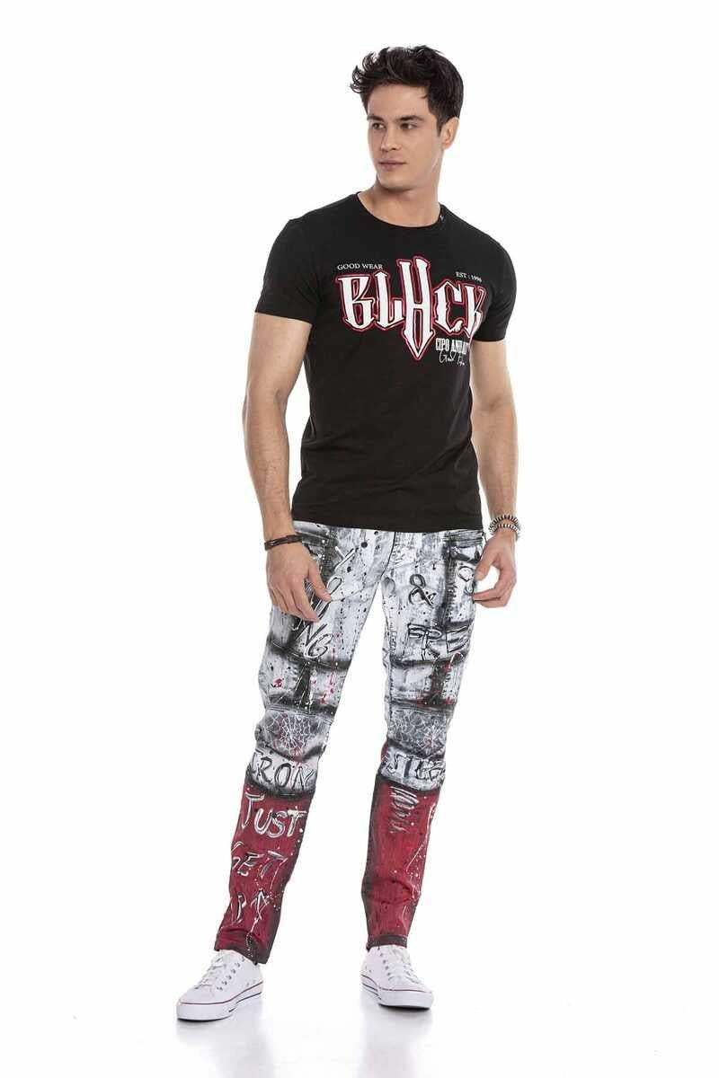 CT617 Herren T-Shirt mit auffälligem Front-Print