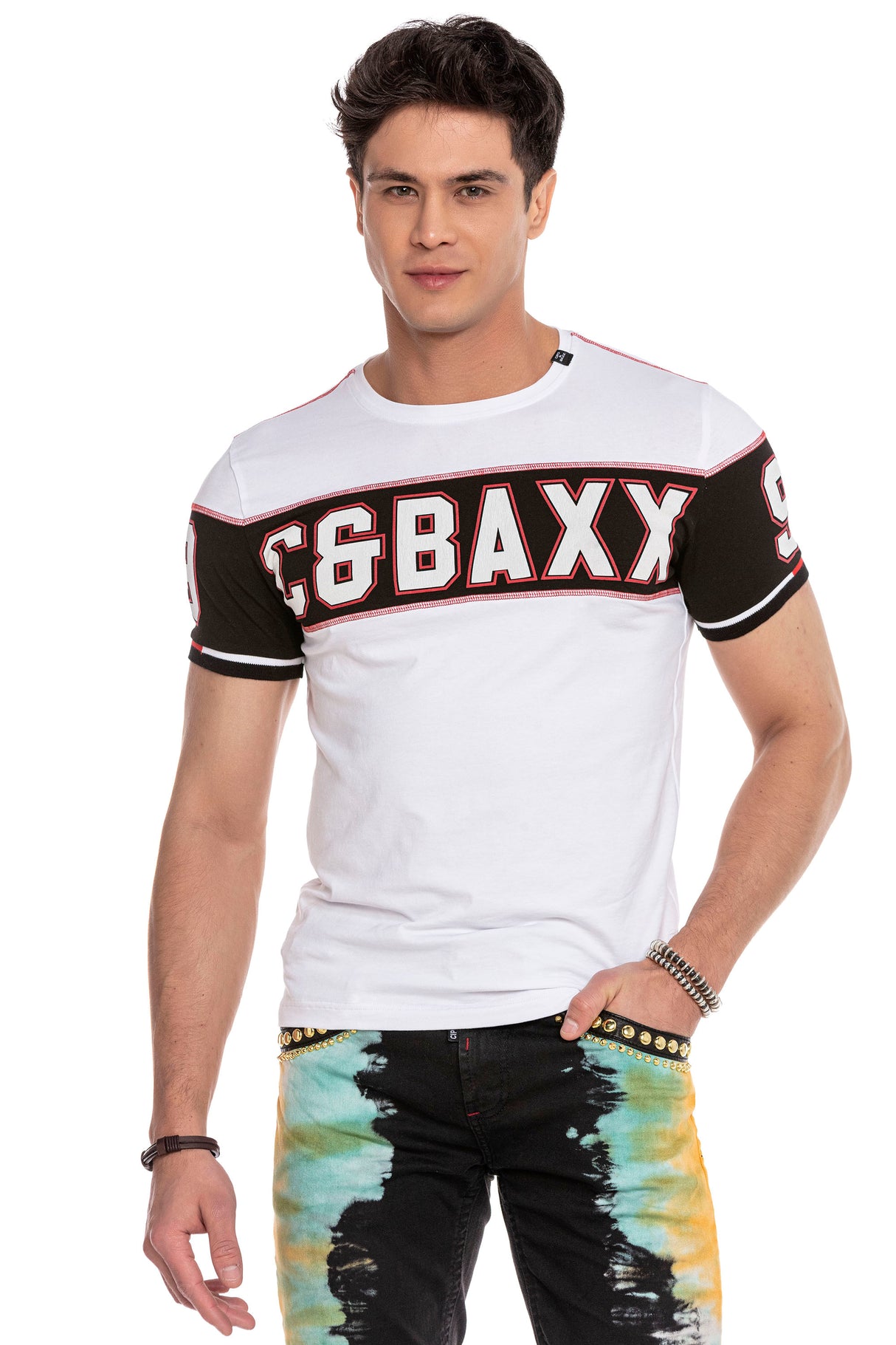 CT631 Heren T-shirt met Opvallende Print