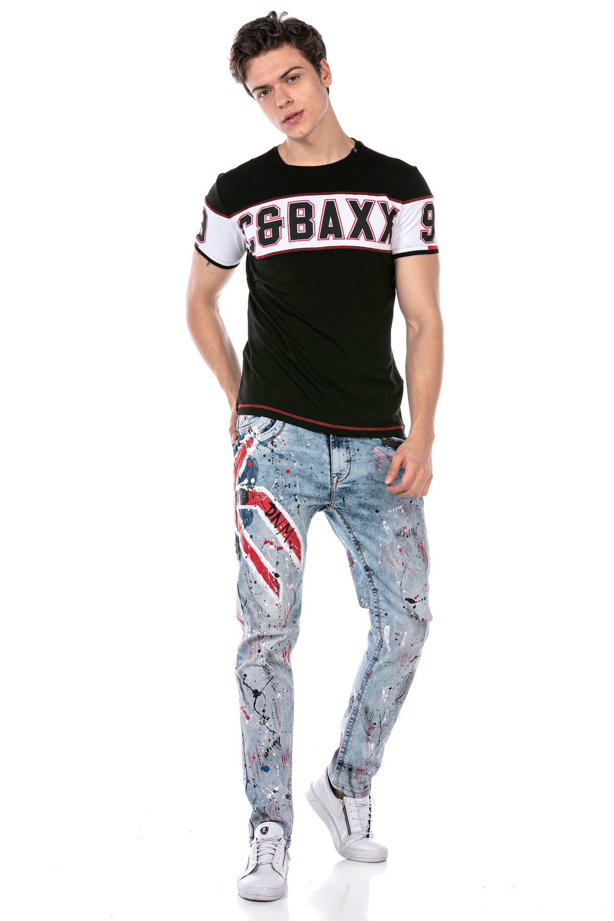 CT631 Heren T-shirt met Opvallende Print