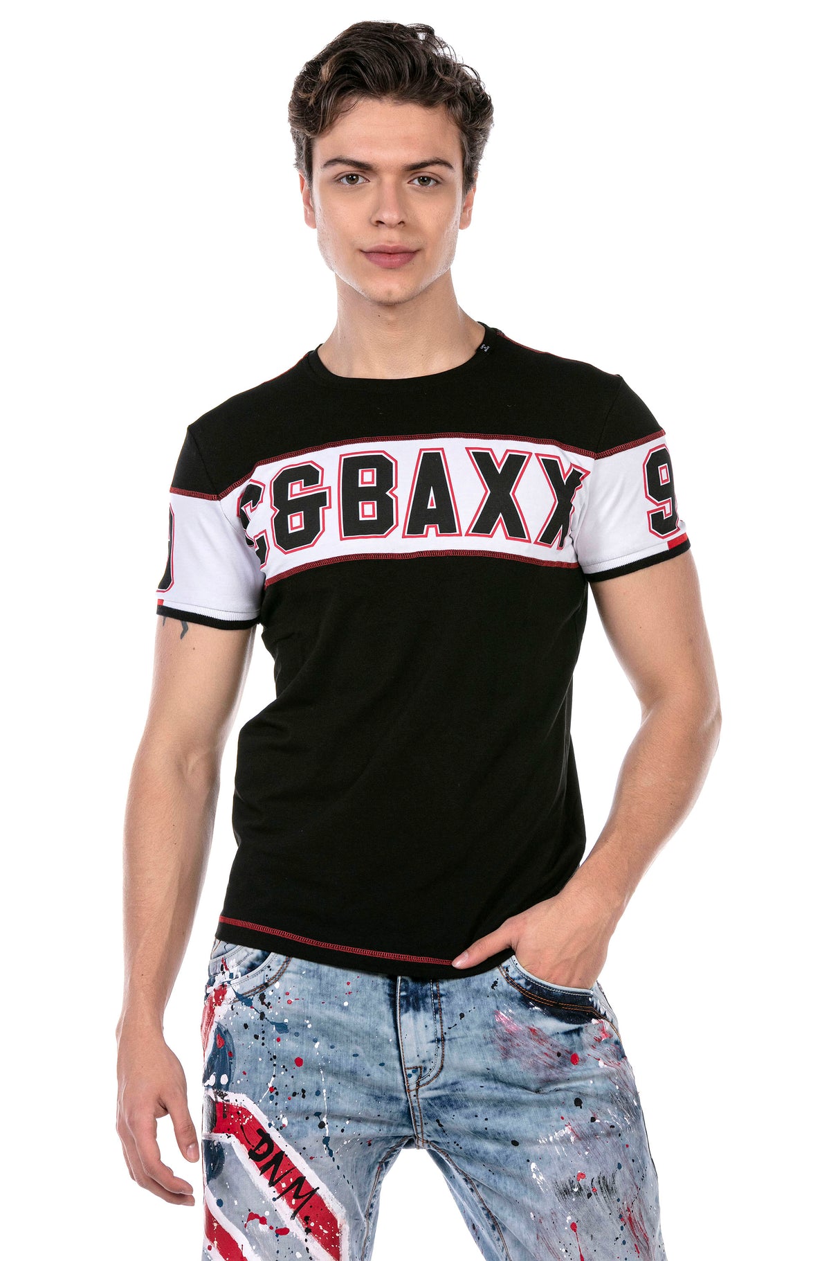 CT631 Heren T-shirt met Opvallende Print