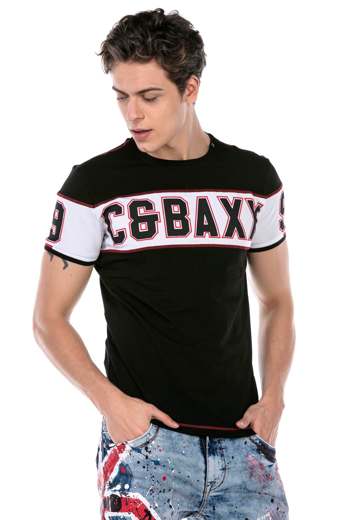 CT631 Heren T-shirt met Opvallende Print