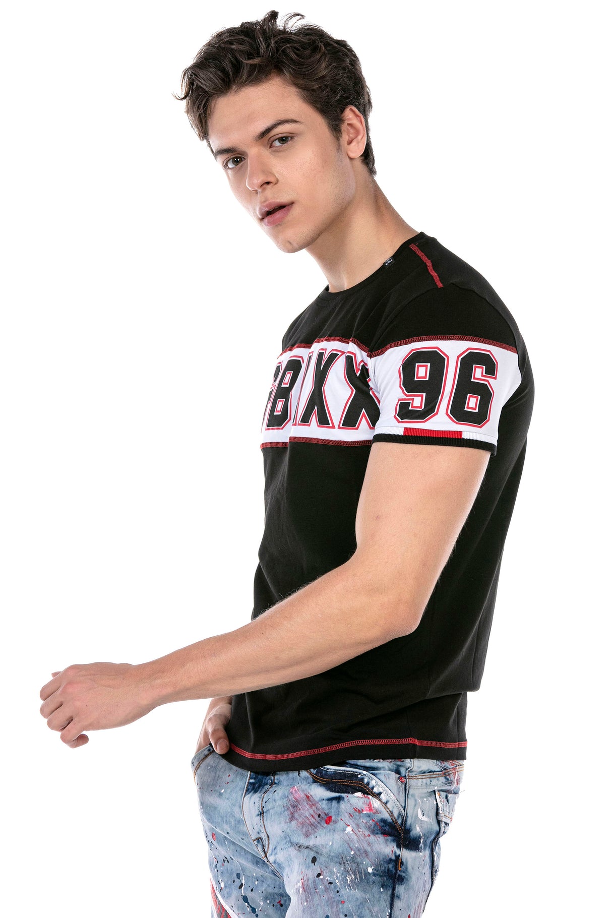 CT631 Heren T-shirt met Opvallende Print