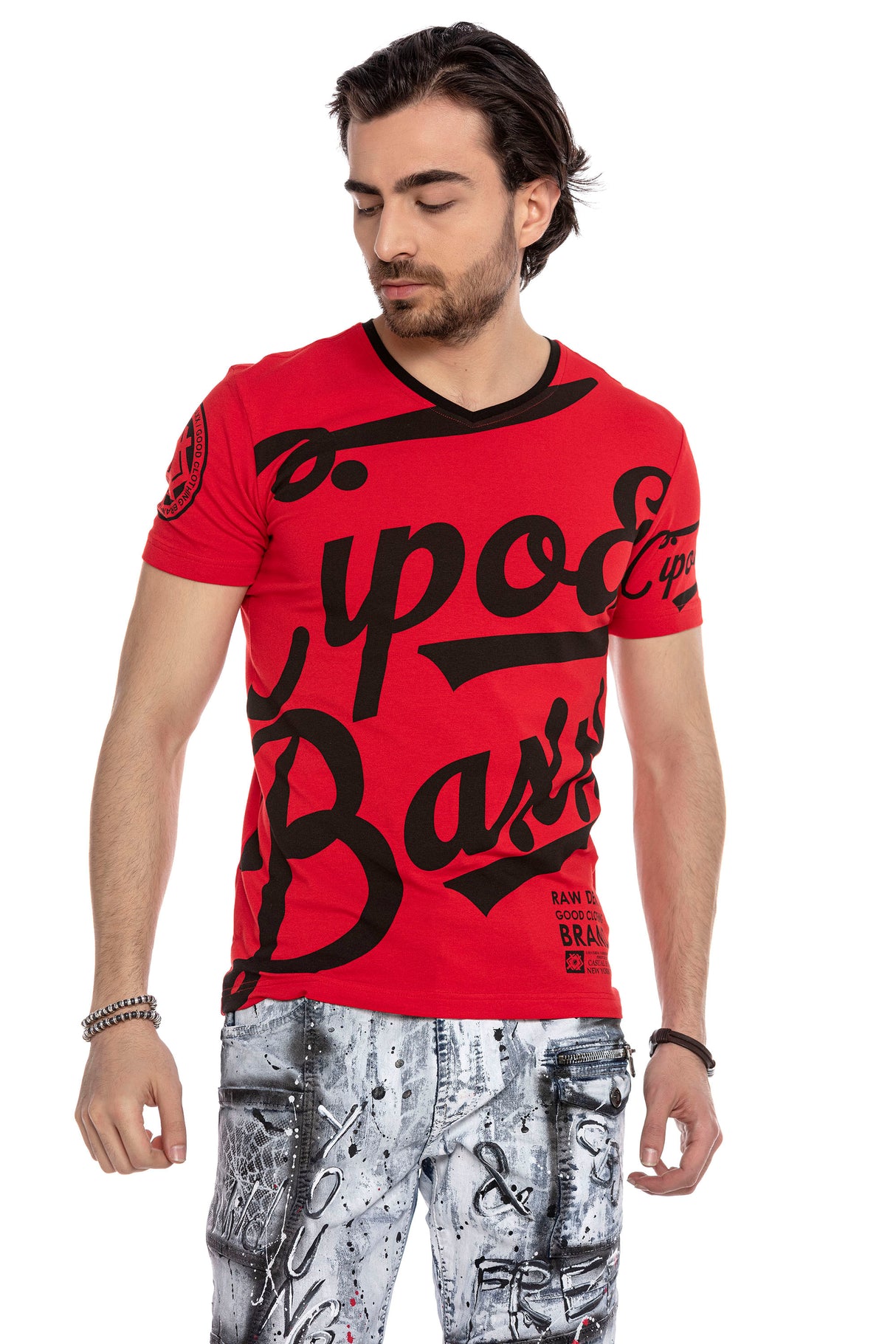 CT635 Herren T-Shirt mit coolem Marken-Frontprint