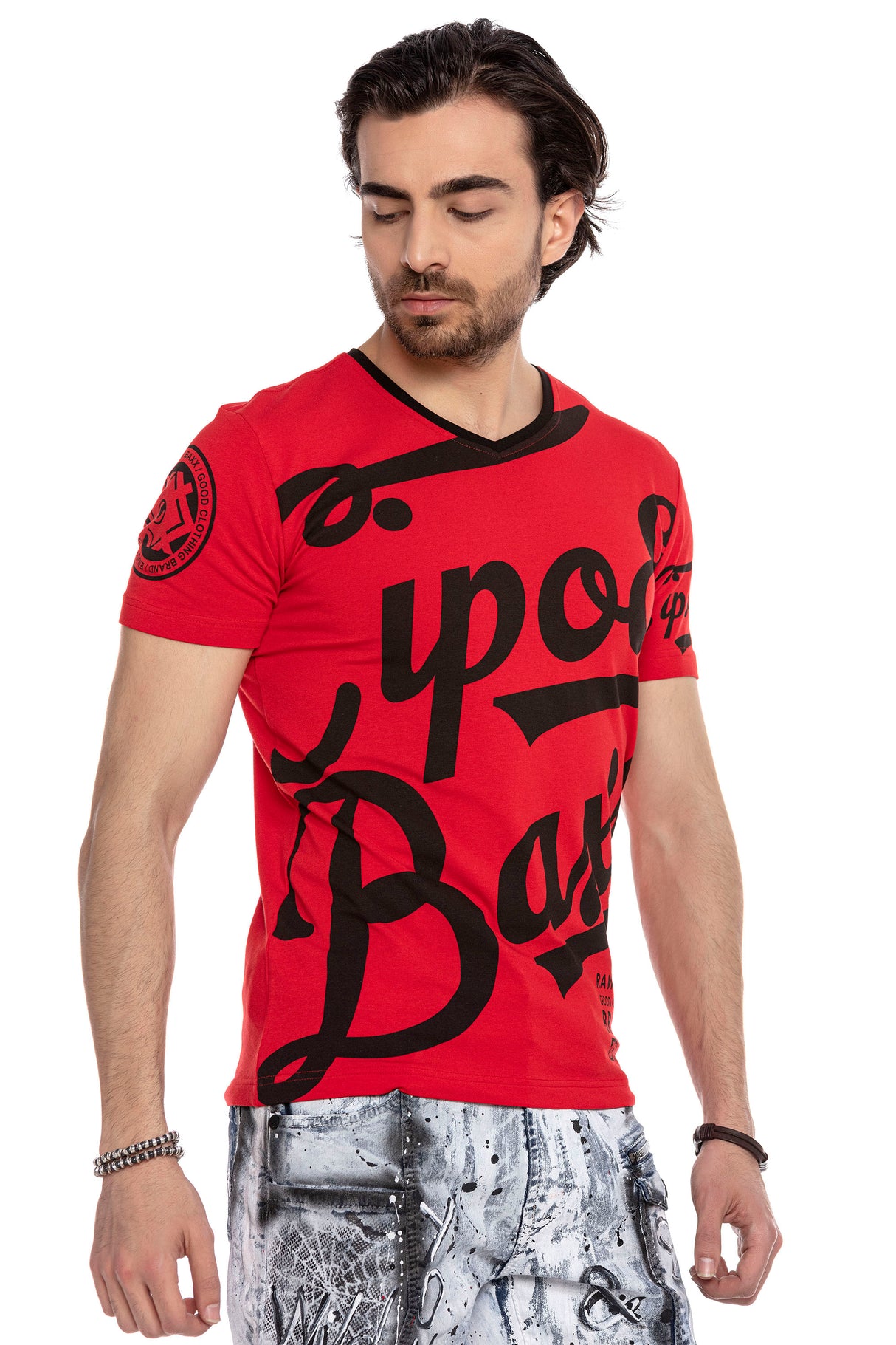 CT635 Herren T-Shirt mit coolem Marken-Frontprint