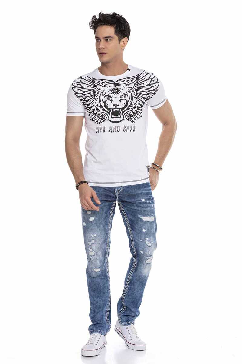 CT644 T-shirt voor heren met trendy frontprint