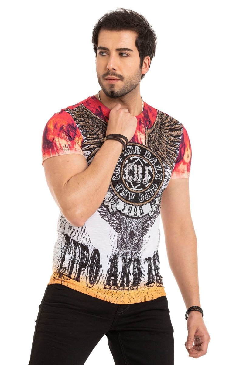CT665 Men's T-shirt with large print