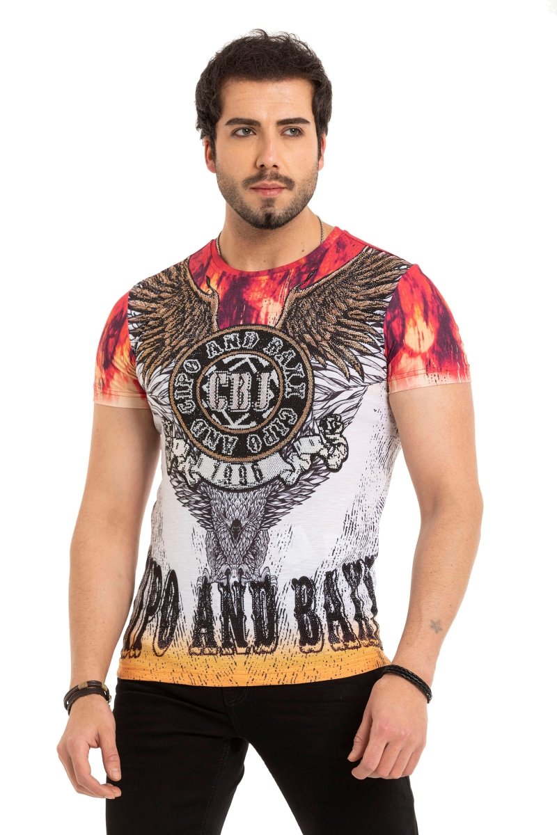 CT665 Men's T-shirt with large print