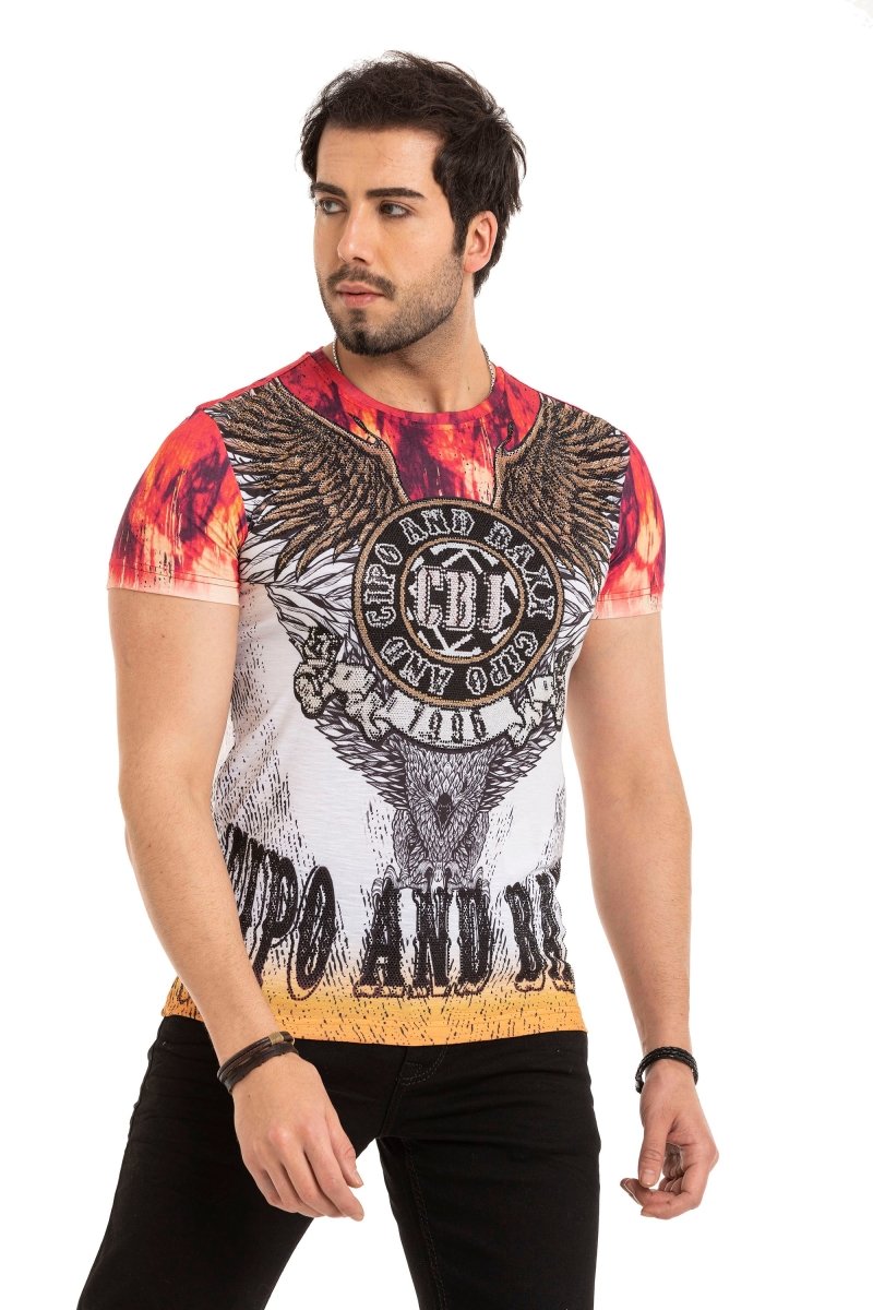 CT665 Men's T-shirt with large print