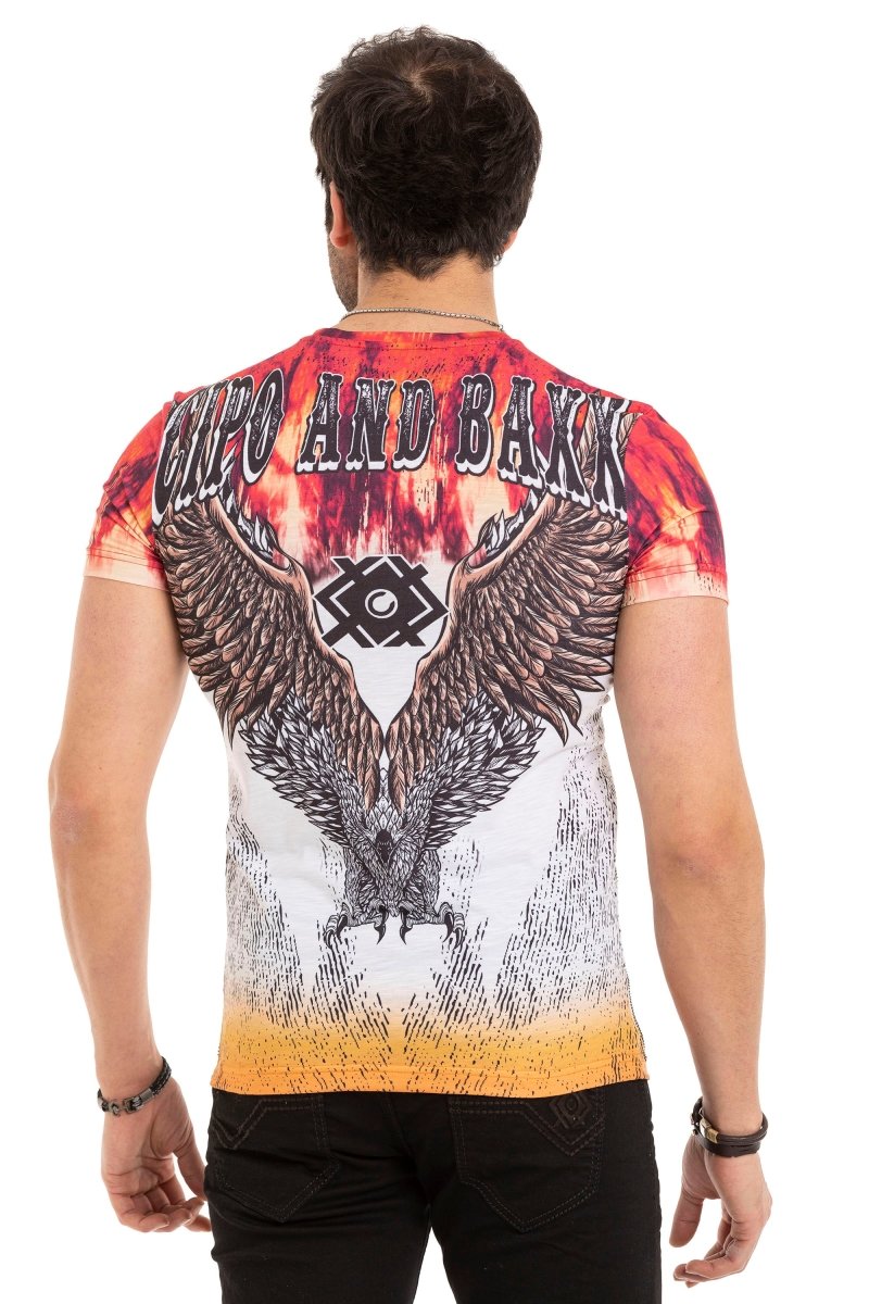 CT665 Men's T-shirt with large print