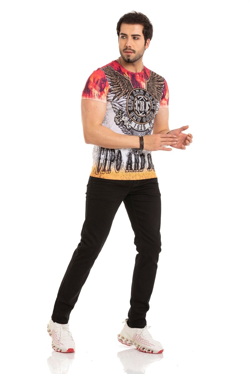 CT665 Men's T-shirt with large print