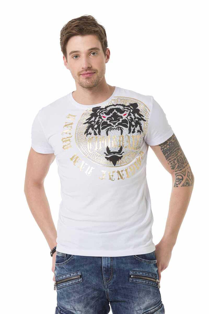 CT676 Camiseta para hombres  con un estampado frontal grande