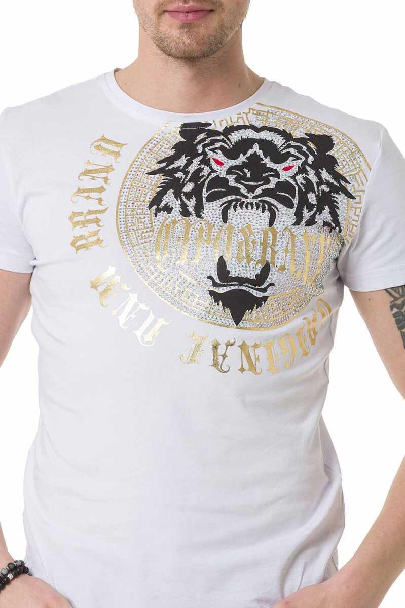 CT676 Camiseta para hombres  con un estampado frontal grande