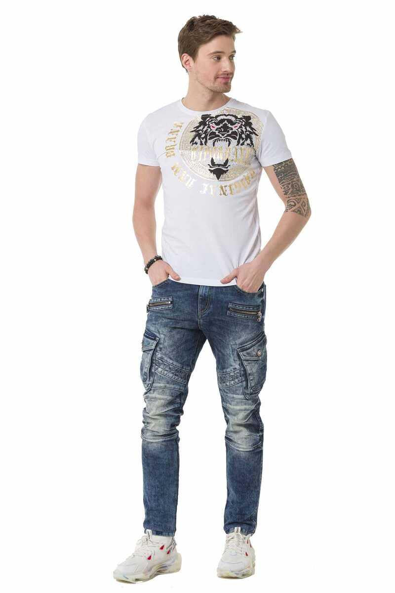 CT676 Camiseta para hombres  con un estampado frontal grande