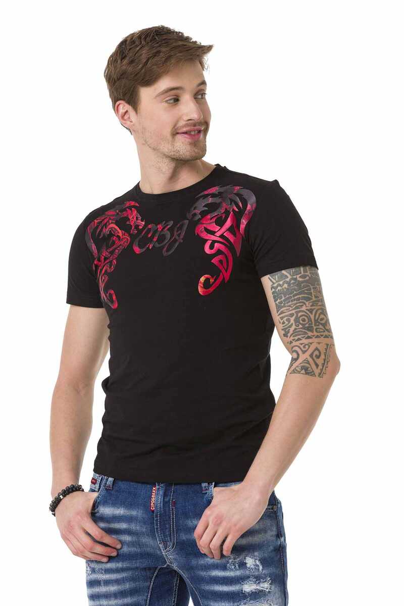 T-shirt masculin CT679 avec une grande impression avant