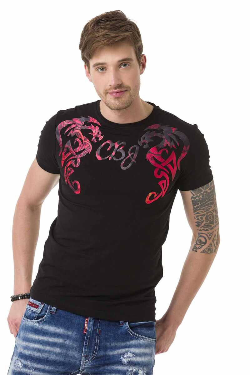 T-shirt masculin CT679 avec une grande impression avant