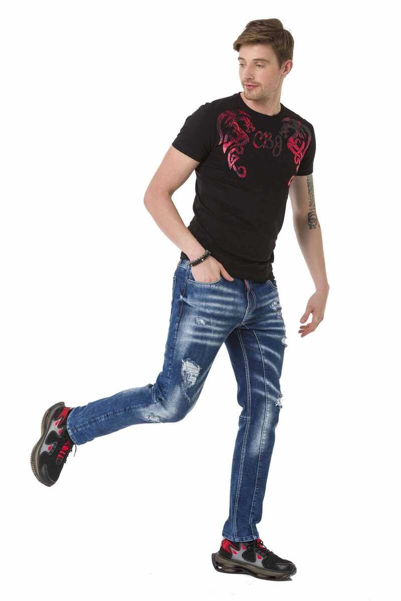 T-shirt masculin CT679 avec une grande impression avant