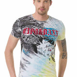 CT684 Heren T-shirt met batik Vintage Korte mouw Mode
