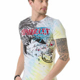 CT684 Heren T-shirt met batik Vintage Korte mouw Mode