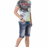 CT684 Heren T-shirt met batik Vintage Korte mouw Mode