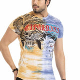 CT684 Heren T-shirt met batik Vintage Korte mouw Mode