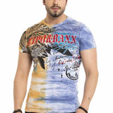 CT684 Heren T-shirt met batik Vintage Korte mouw Mode