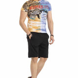 CT684 Heren T-shirt met batik Vintage Korte mouw Mode