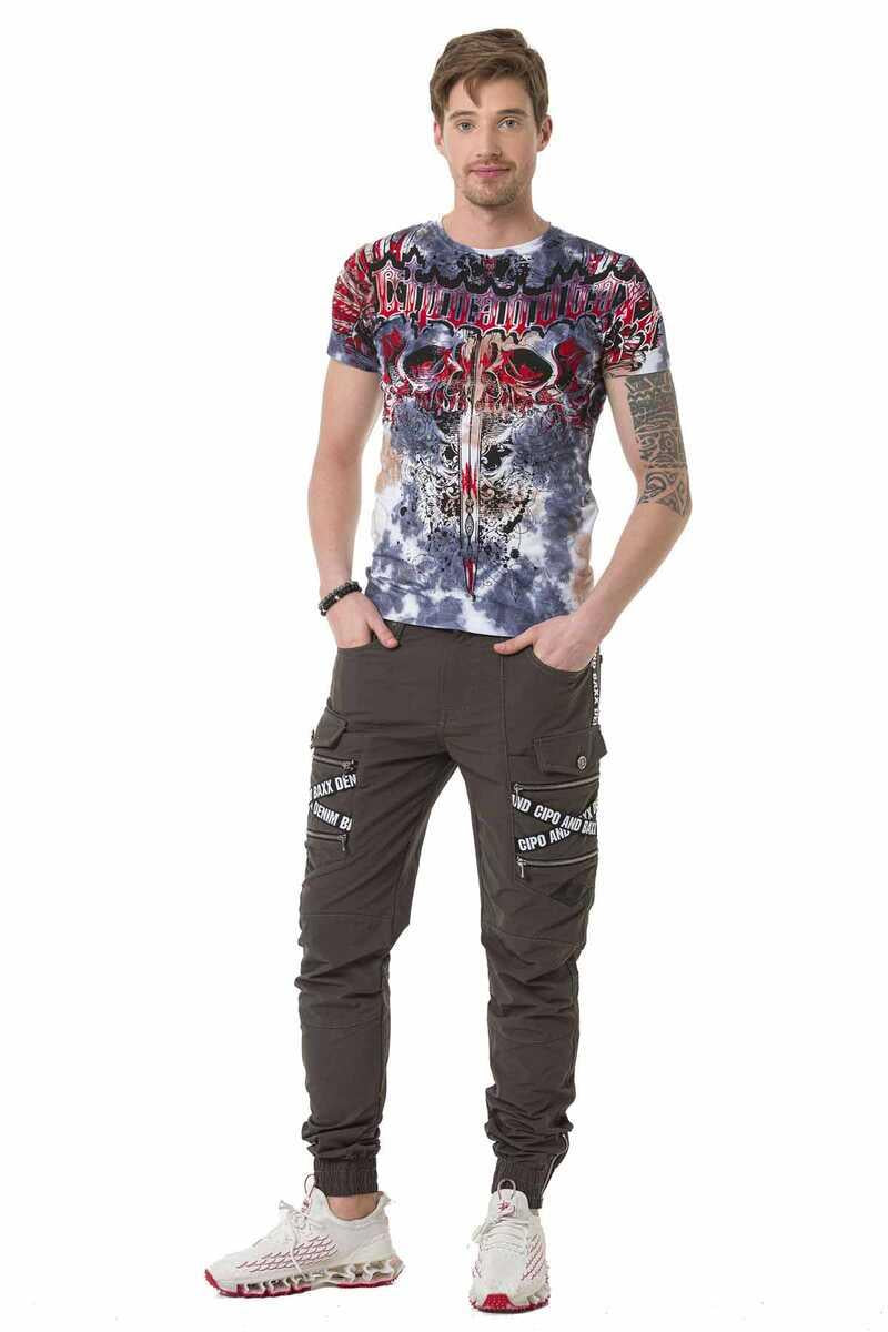 CT685 Camiseta para hombres  con estampado frontal fresco