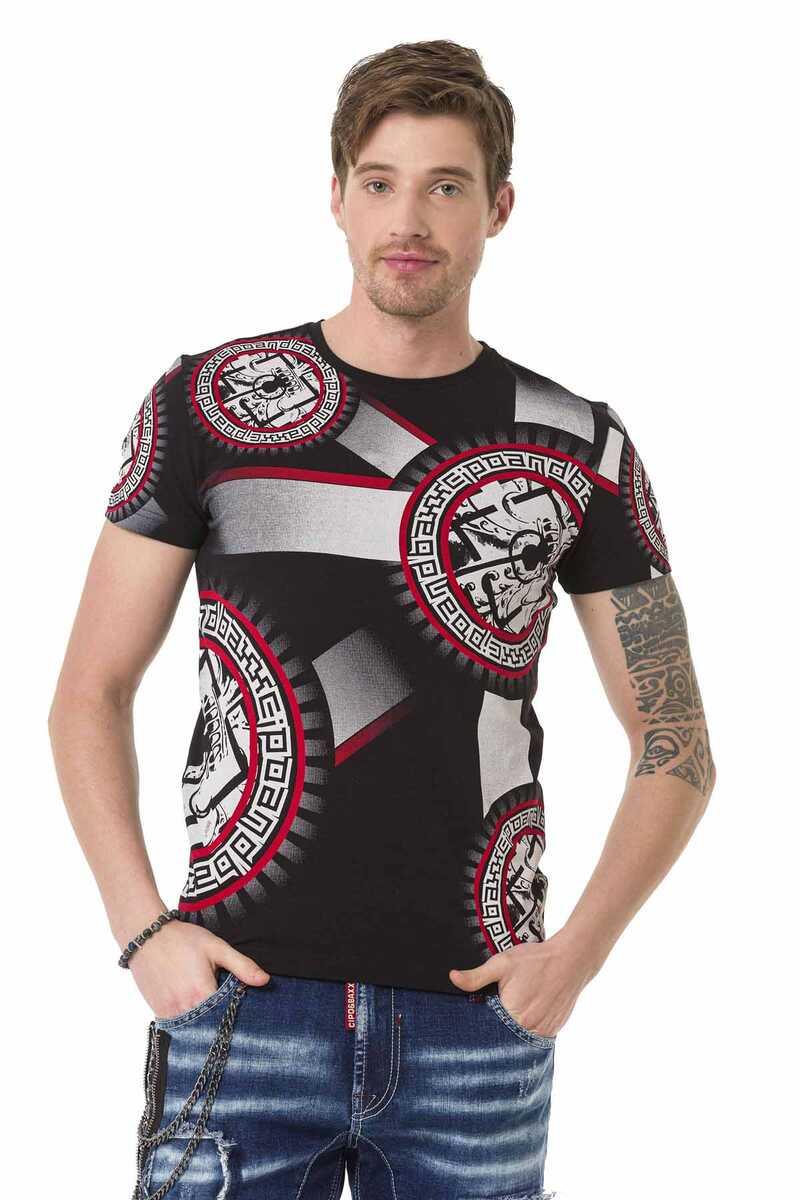 CT692 Heren T-shirt met een grote Frontprint