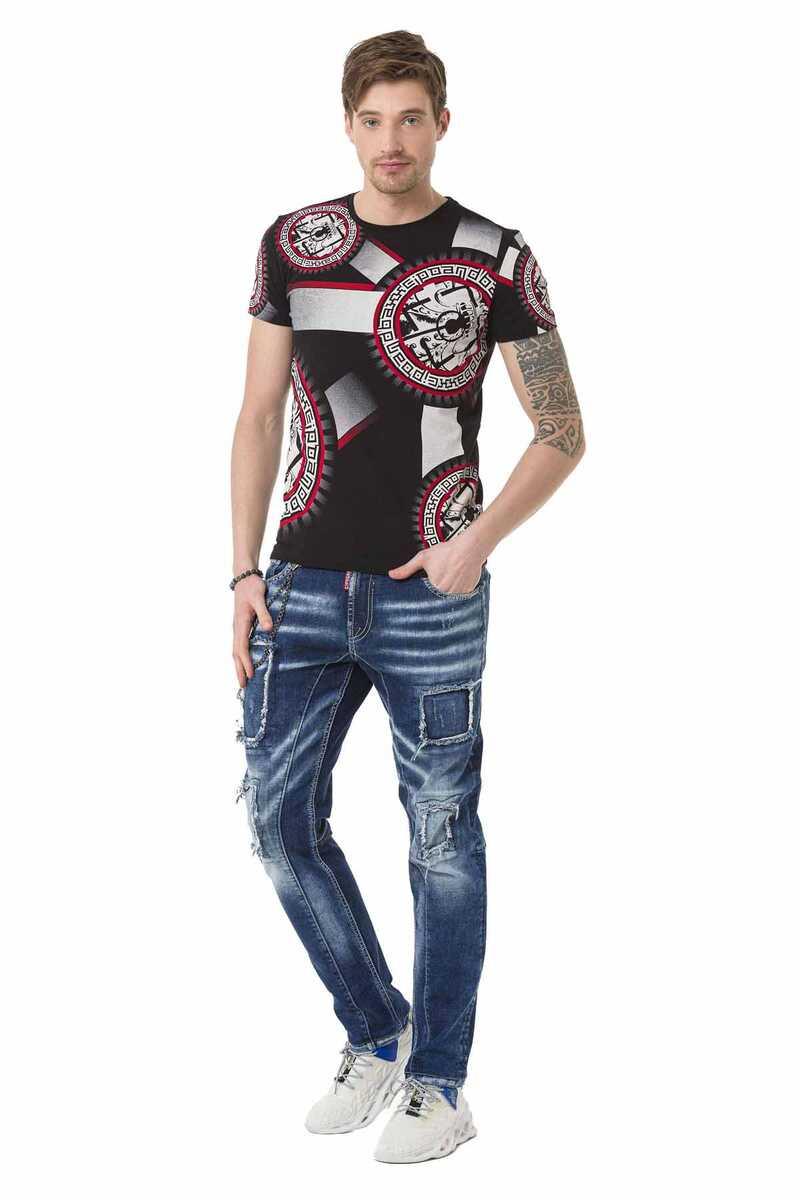 CT692 Heren T-shirt met een grote Frontprint