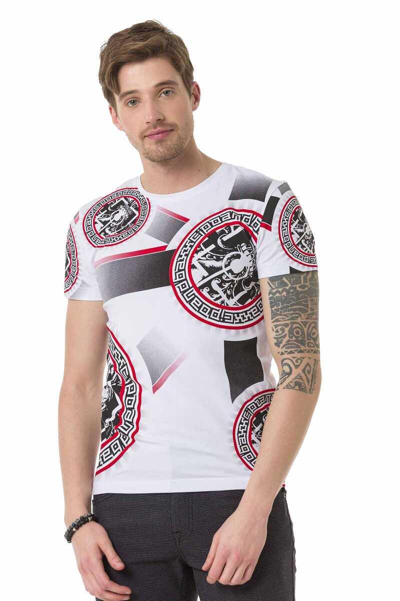 CT692 Heren T-shirt met een grote Frontprint