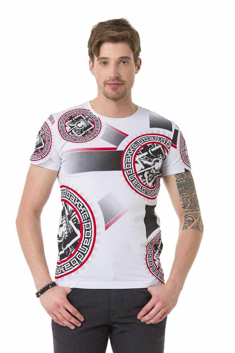 CT692 Heren T-shirt met een grote Frontprint