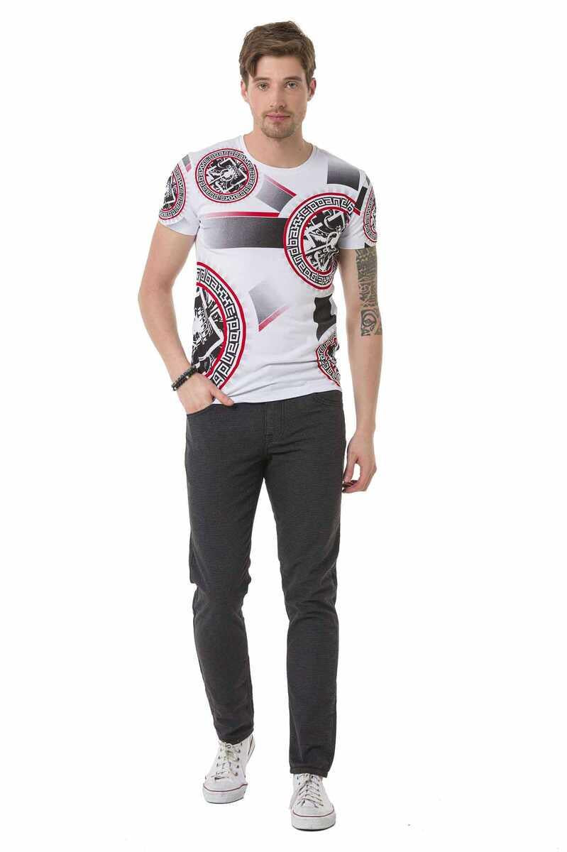 CT692 Heren T-shirt met een grote Frontprint