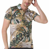CT698 Polo masculin avec une imprimée florale
