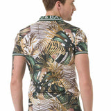 CT698 Polo masculin avec une imprimée florale