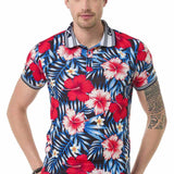 CT698 Polo masculin avec une imprimée florale
