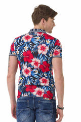 CT698 Herren Poloshirt mit floralem Alloverprint