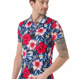 CT698 Polo masculin avec une imprimée florale
