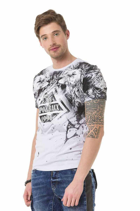 CT701 Men's T-shirt with large lion prints