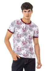 CT707 Camiseta para hombres  con presión floral
